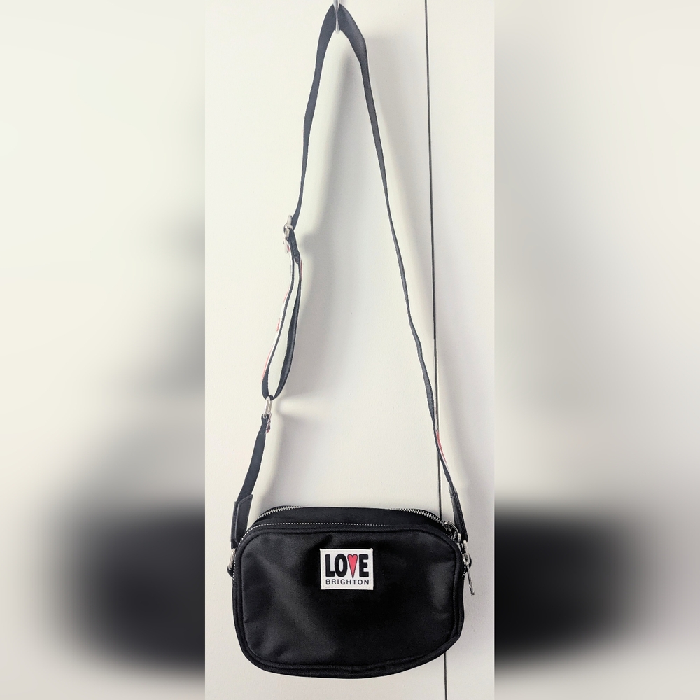 Brighton Black Belt Bag with Love Patch